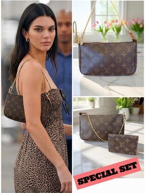 Louis Vuitton Pochette Accessoires Monogram Set & Wallet Vintage Y2K ✨